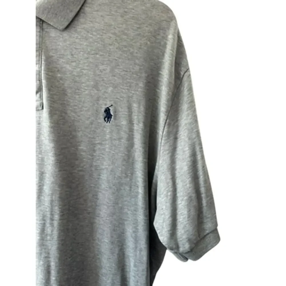 Ralph Lauren Gray Short Sleeve 100% Cotton Polo Shirt Men's Size XL